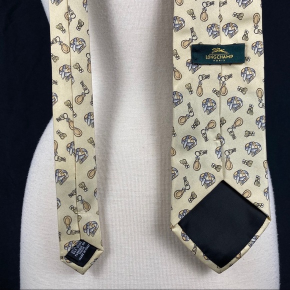 Longchamp men’s key and belt printed silk tie - Picture 7 of 9